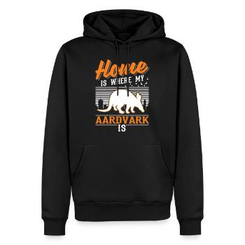 Zuhause ist wo mein Erdferkel ist - Männer Premium Bio Hoodie - Schwarz - Vorne - Nico (187cm)