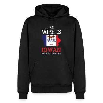 Nichts macht mir Angst Iowan Frau Iowa - Männer Premium Bio Hoodie - Schwarz - Vorne - Nico (187cm)
