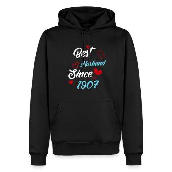 Best Husband Since 1907 Wedding - Men’s Premium Organic Hoodie - black - Front - Nico (187cm)