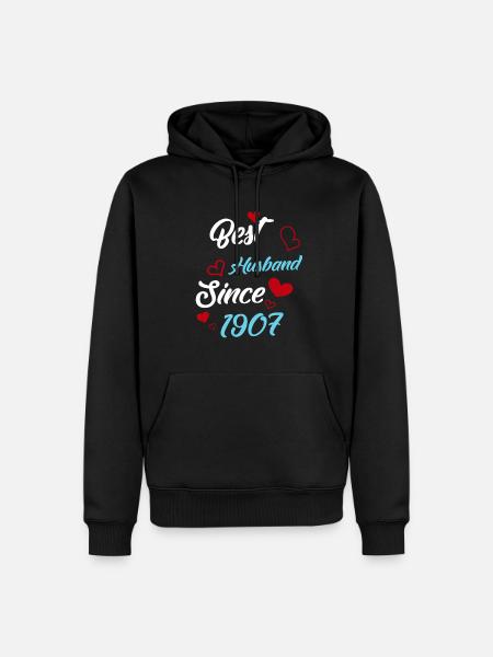 Bester Ehemann seit 1907 Hochzeit - Männer Premium Bio Hoodie - Schwarz