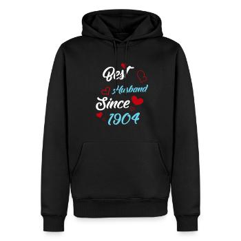 Bester Ehemann seit 1904 Hochzeit - Männer Premium Bio Hoodie - Schwarz - Vorne - Nico (187cm)