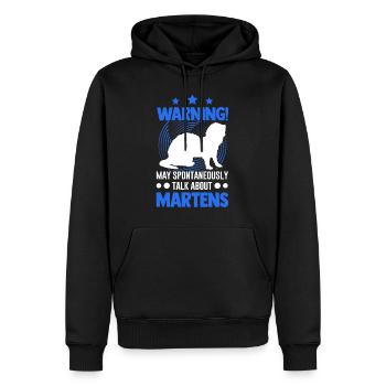 Warnung Marder Nerz Dachs Baummarder - Männer Premium Bio Hoodie - Schwarz - Vorne - Nico (187cm)