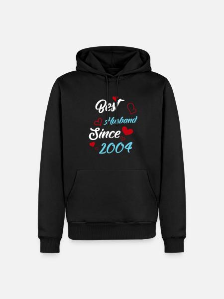 Best Husband Since 2004 Wedding - Men’s Premium Organic Hoodie - black