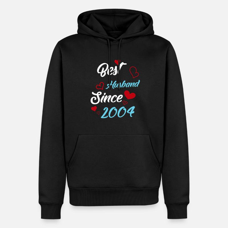 Bester Ehemann seit 2004 Hochzeit - Männer Premium Bio Hoodie - Schwarz