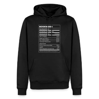 Book Lover Bookworm Nutritional Values Reader - Men’s Premium Organic Hoodie - black - Front - Nico (187cm)