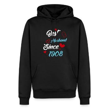 Best Husband Since 1908 Wedding - Men’s Premium Organic Hoodie - black - Front - Nico (187cm)