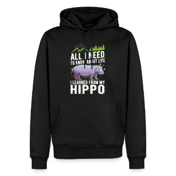 Hippo Cadeau Hippo Hippo Hippo - Sweat à capuche Premium bio Homme - noir - Devant - Nico (187cm)