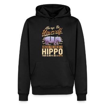 Soyez toujours vous-même hippopotame hippopotame hippopotame - Sweat à capuche Premium bio Homme - noir - Devant - Nico (187cm)