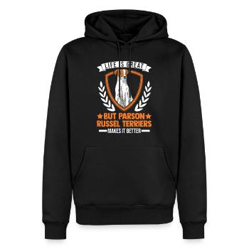 Parson Russell Terrier Gift - Men’s Premium Organic Hoodie - black - Front - Nico (187cm)