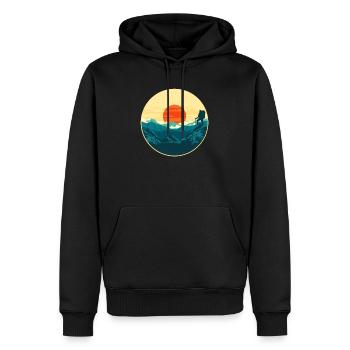 Hiking Mountain Peak Scenery Beautiful View - Men’s Premium Organic Hoodie - black - Front - Nico (187cm)