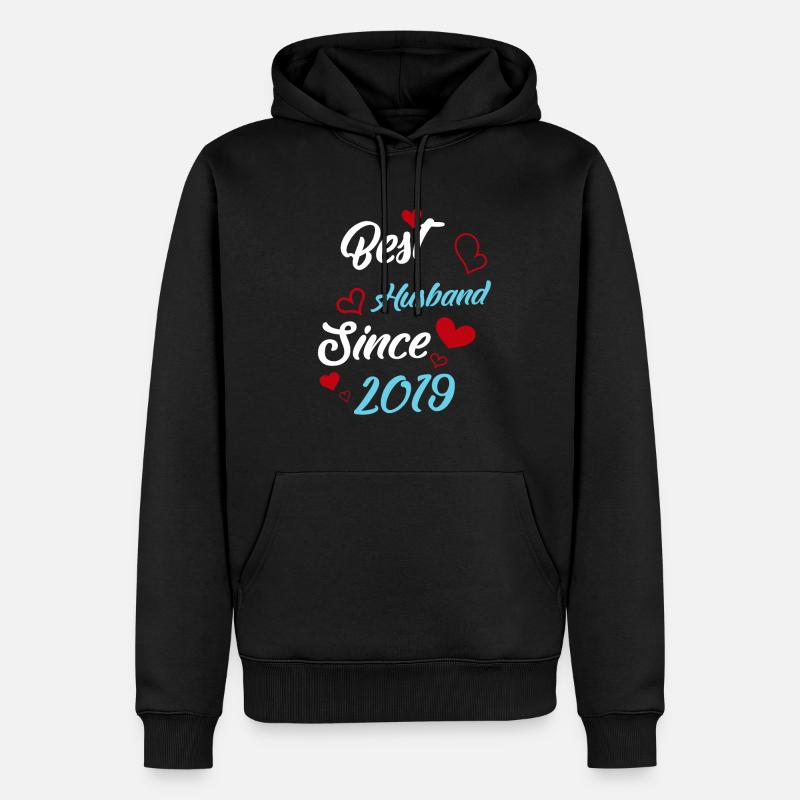 Bester Ehemann seit 2019 Hochzeit - Männer Premium Bio Hoodie - Schwarz