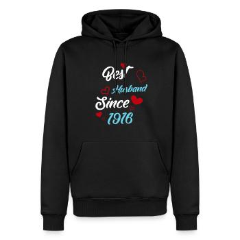 Bester Ehemann seit 1916 Hochzeit - Männer Premium Bio Hoodie - Schwarz - Vorne - Nico (187cm)