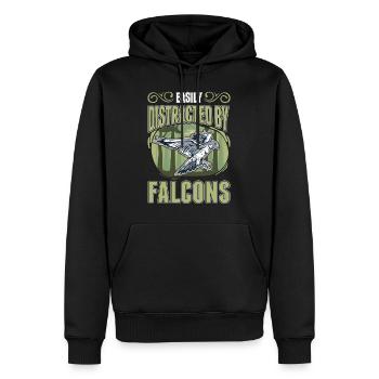 Facilement distrait par les faucons Falkenzüchter Falkner - Sweat à capuche Premium bio Homme - noir - Devant - Nico (187cm)