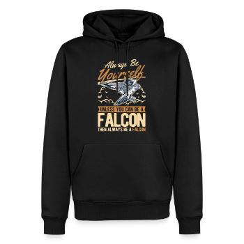 Sois toujours toi-même Falcon Falknerei Falke - Sweat à capuche Premium bio Homme - noir - Devant - Nico (187cm)