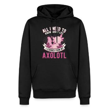 Axolotl Geschenk Schwanzlurch - Männer Premium Bio Hoodie - Schwarz - Vorne - Nico (187cm)