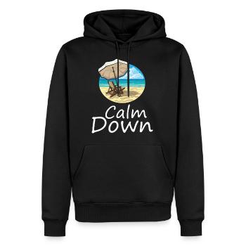 Entspannung und Relax. Just Calm Down - Männer Premium Bio Hoodie - Schwarz - Vorne - Nico (187cm)
