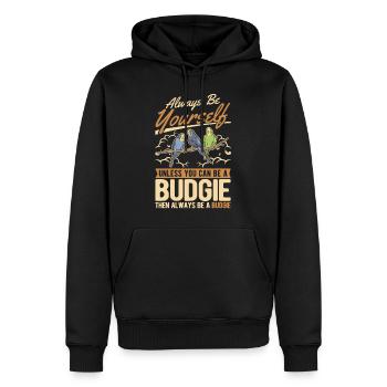 Toujours être toi-même Perruche perruche - Sweat à capuche Premium bio Homme - noir - Devant - Nico (187cm)