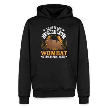 Australischer Wombat Geschenk - Männer Premium Bio Hoodie - Schwarz - Vorne - Nico (187cm)