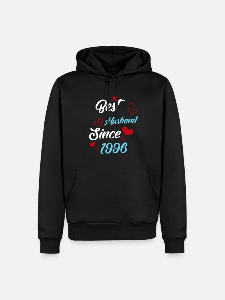 Best Husband Since 1996 Wedding - Men’s Premium Organic Hoodie - black
