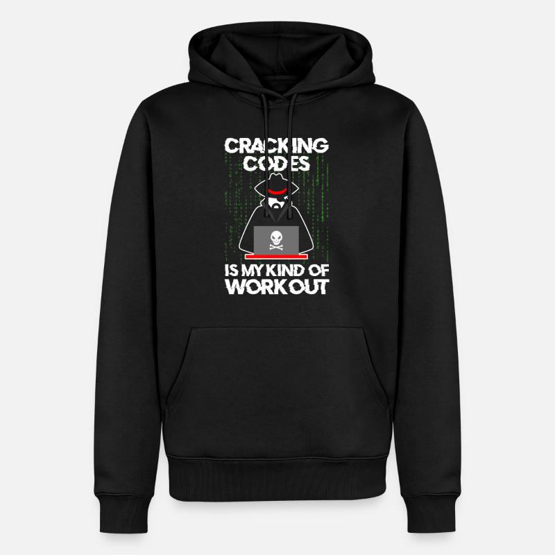 Cybersecurity Professional Hacker Cracking Codes - Männer Premium Bio Hoodie - Schwarz