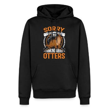 Loutre Cadeau Loutre Loutre Loutre Loutre de mer - Sweat à capuche Premium bio Homme - noir - Devant - Nico (187cm)