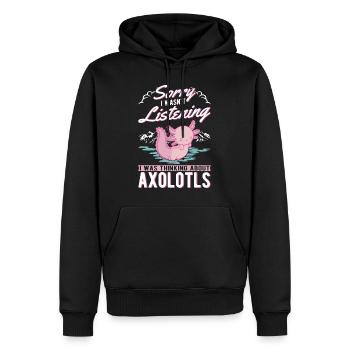 Axolotl Queue Cadeau Amphibien Axolotl - Sweat à capuche Premium bio Homme - noir - Devant - Nico (187cm)