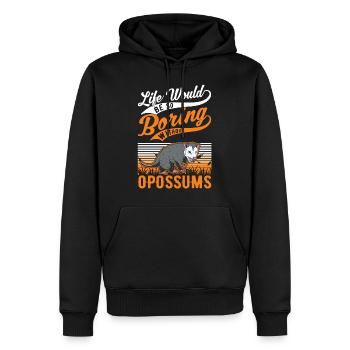 La vie serait si ennuyeuse sans les opossums - Sweat à capuche Premium bio Homme - noir - Devant - Nico (187cm)