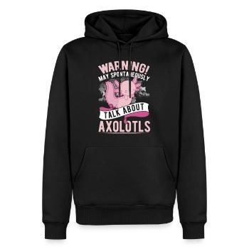 Axolotl Cadeau Amphibien à queue - Sweat à capuche Premium bio Homme - noir - Devant - Nico (187cm)