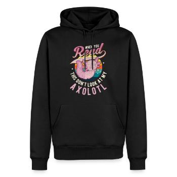 Axolotl Queue Cadeau Amphibien Axolotl - Sweat à capuche Premium bio Homme - noir - Devant - Nico (187cm)