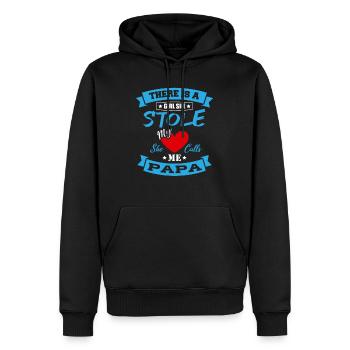 Es gibt ein Mädchen, das mein Herz gestohlen hat, sie nennt mich - Männer Premium Bio Hoodie - Schwarz - Vorne - Nico (187cm)