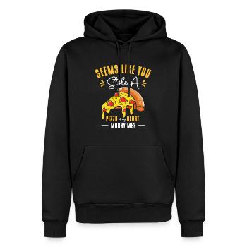 Pizza Foodie Beziehung Fast Food Pick Up Lines - Männer Premium Bio Hoodie - Schwarz - Vorne - Nico (187cm)