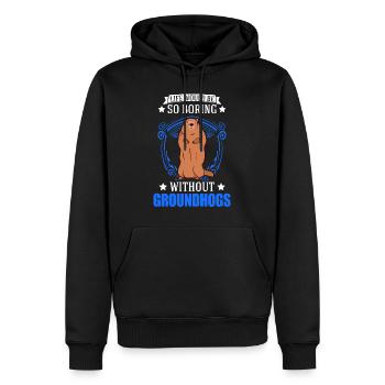 Murmeltier Groundhog Day Waldmurmeltier - Männer Premium Bio Hoodie - Schwarz - Vorne - Nico (187cm)