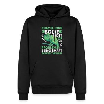 Caméléon Cadeau Caméléon - Sweat à capuche Premium bio Homme - noir - Devant - Nico (187cm)