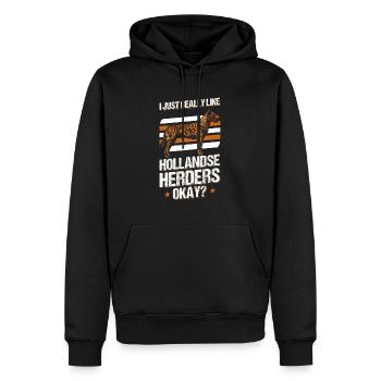 Hollandse Herder Hollandse Herdershond - Männer Premium Bio Hoodie - Schwarz - Vorne - Nico (187cm)