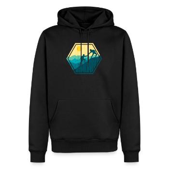 Hiking Mountain Peak Scenery Beautiful View - Men’s Premium Organic Hoodie - black - Front - Nico (187cm)