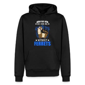 Amoureux du furet Cadeau furet - Sweat à capuche Premium bio Homme - noir - Devant - Nico (187cm)