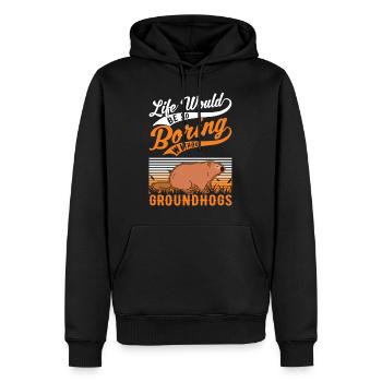 Murmeltier Groundhog Day Waldmurmeltier - Männer Premium Bio Hoodie - Schwarz - Vorne - Nico (187cm)