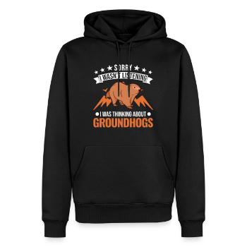 Murmeltier Groundhog Day Waldmurmeltier - Männer Premium Bio Hoodie - Schwarz - Vorne - Nico (187cm)