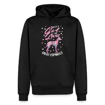 Galgo Espanol Fille Lévrier espagnol Galgo - Sweat à capuche Premium bio Homme - noir - Devant - Nico (187cm)