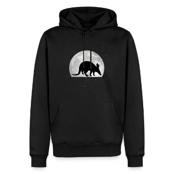 Erdferkel Mond - Männer Premium Bio Hoodie - Schwarz - Vorne - Nico (187cm)