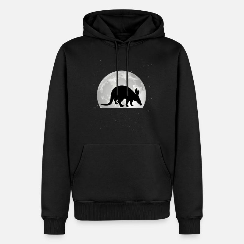 Erdferkel Mond - Männer Premium Bio Hoodie - Schwarz