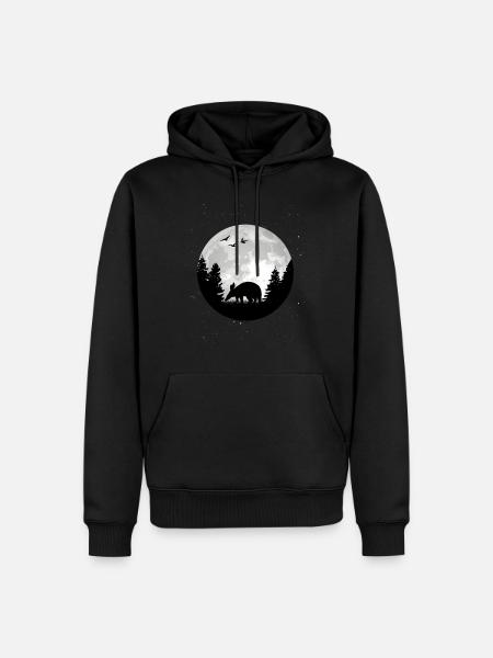 Aardvark Lune - Sweat à capuche Premium bio Homme - noir