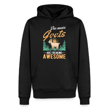 Because Goats are freaking awesome Ziege - Männer Premium Bio Hoodie - Schwarz - Vorne - Nico (187cm)