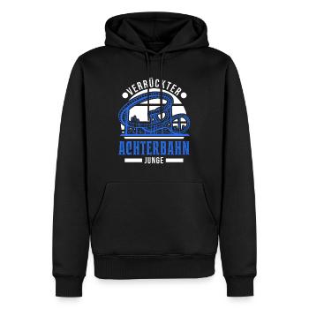 Verrückter Achterbahn Junge Achterbahnfahrt - Männer Premium Bio Hoodie - Schwarz - Vorne - Nico (187cm)