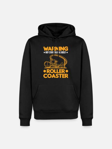 Warnung Achterbahnfahrer Achterbahn - Männer Premium Bio Hoodie - Schwarz