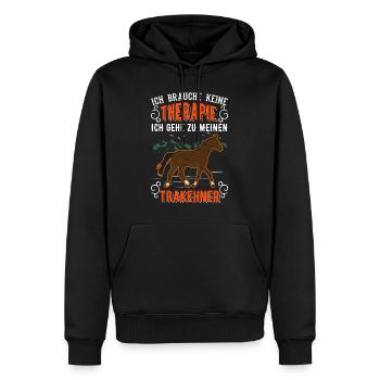 Trakehner Therapie Trakehner Pferd - Männer Premium Bio Hoodie - Schwarz - Vorne - Nico (187cm)