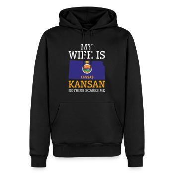 Rien ne me fait peur Kansan femme Kansas - Sweat à capuche Premium bio Homme - noir - Devant - Nico (187cm)
