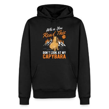 Capybara Gift Capibara capybara - Men’s Premium Organic Hoodie - black - Front - Nico (187cm)