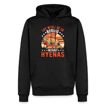 Hyäne Geschenk Erdwolf Hyena - Männer Premium Bio Hoodie - Schwarz - Vorne - Nico (187cm)