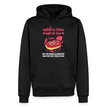 Mettbrötchen Mädchen Mett Hackepeter - Männer Premium Bio Hoodie - Schwarz - Vorne - Nico (187cm)